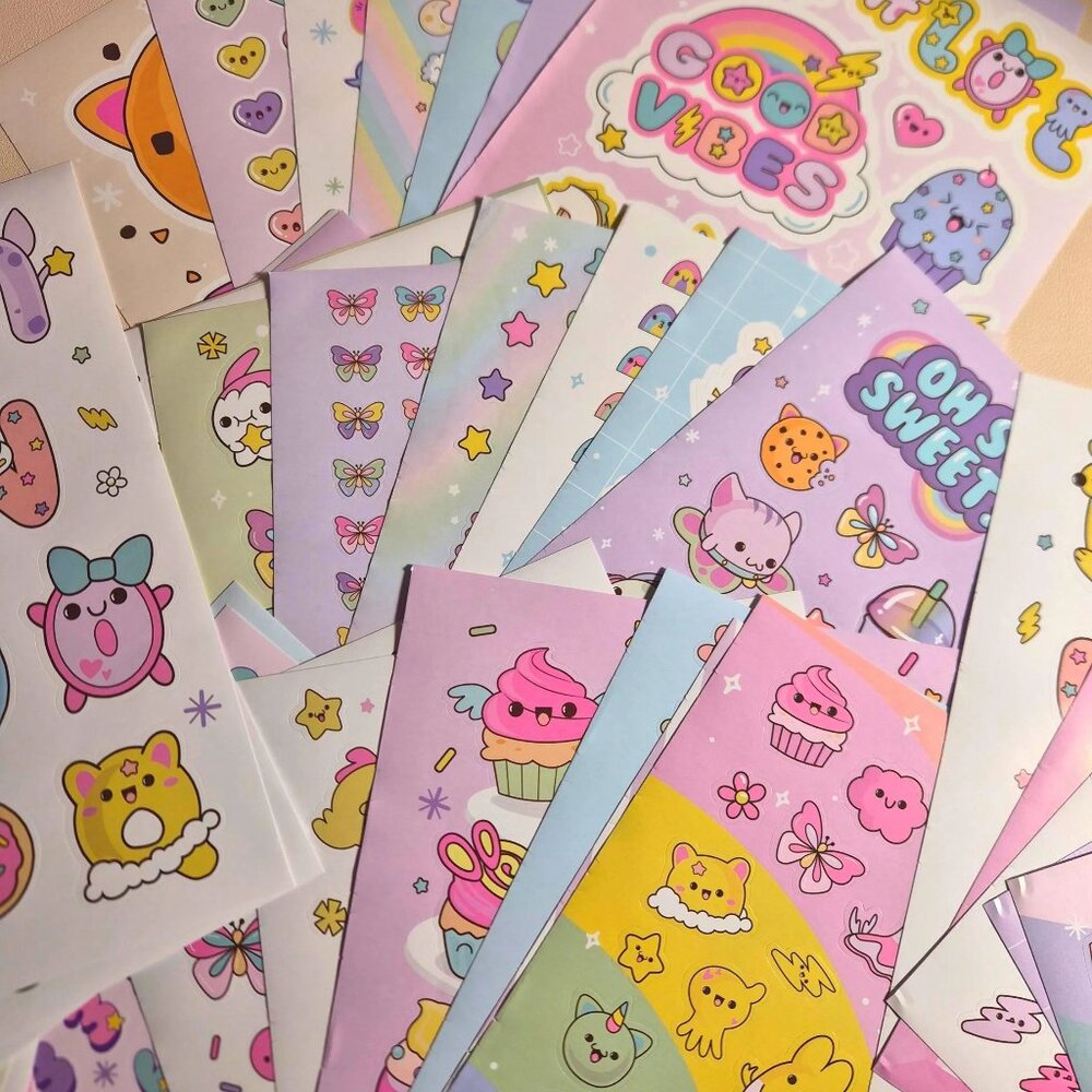 Random Grab of 6 Cute Kawaii Sticker Sheets